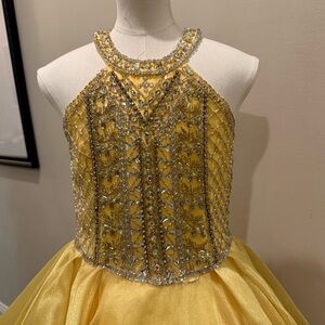 Rachel Allan Perfect Angels Yellow Satin Dress 1742